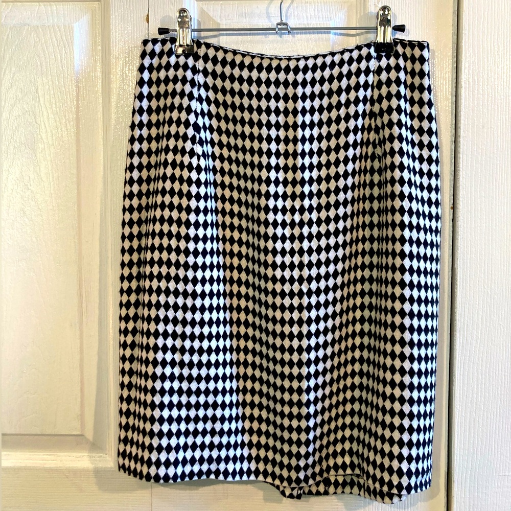 Vintage black and white pencil skirt medium